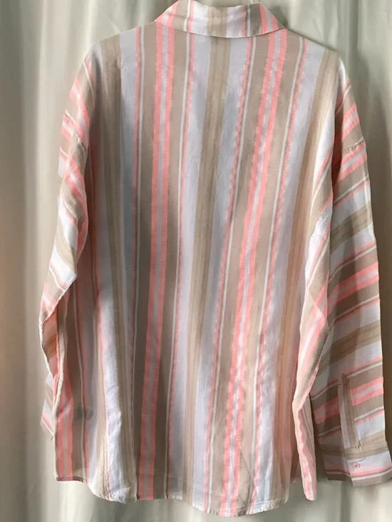 Vineyard Vines Weekend Button Down Blouse Women's 10 NWT 3/4 Sleeves Coastal $98 - Picture 2 of 9